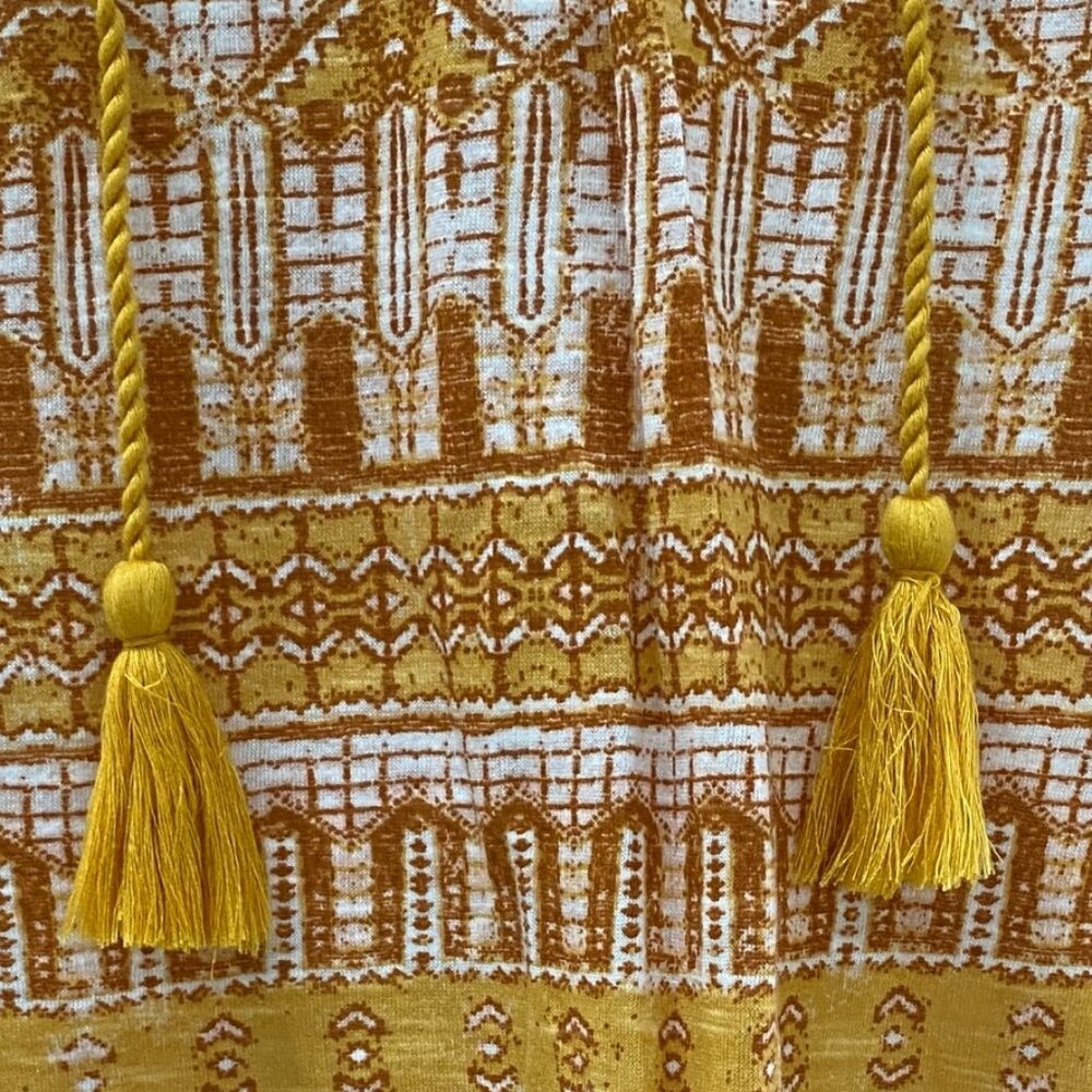 Lucky Brand Indie Boho Tassel Tank Top Mustard Boho Festival Coastal Cowgirl-S - Picture 6 of 14